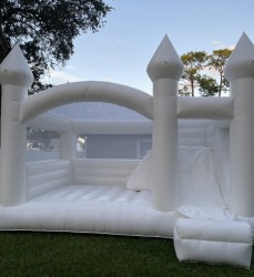 White Bounce House Combo